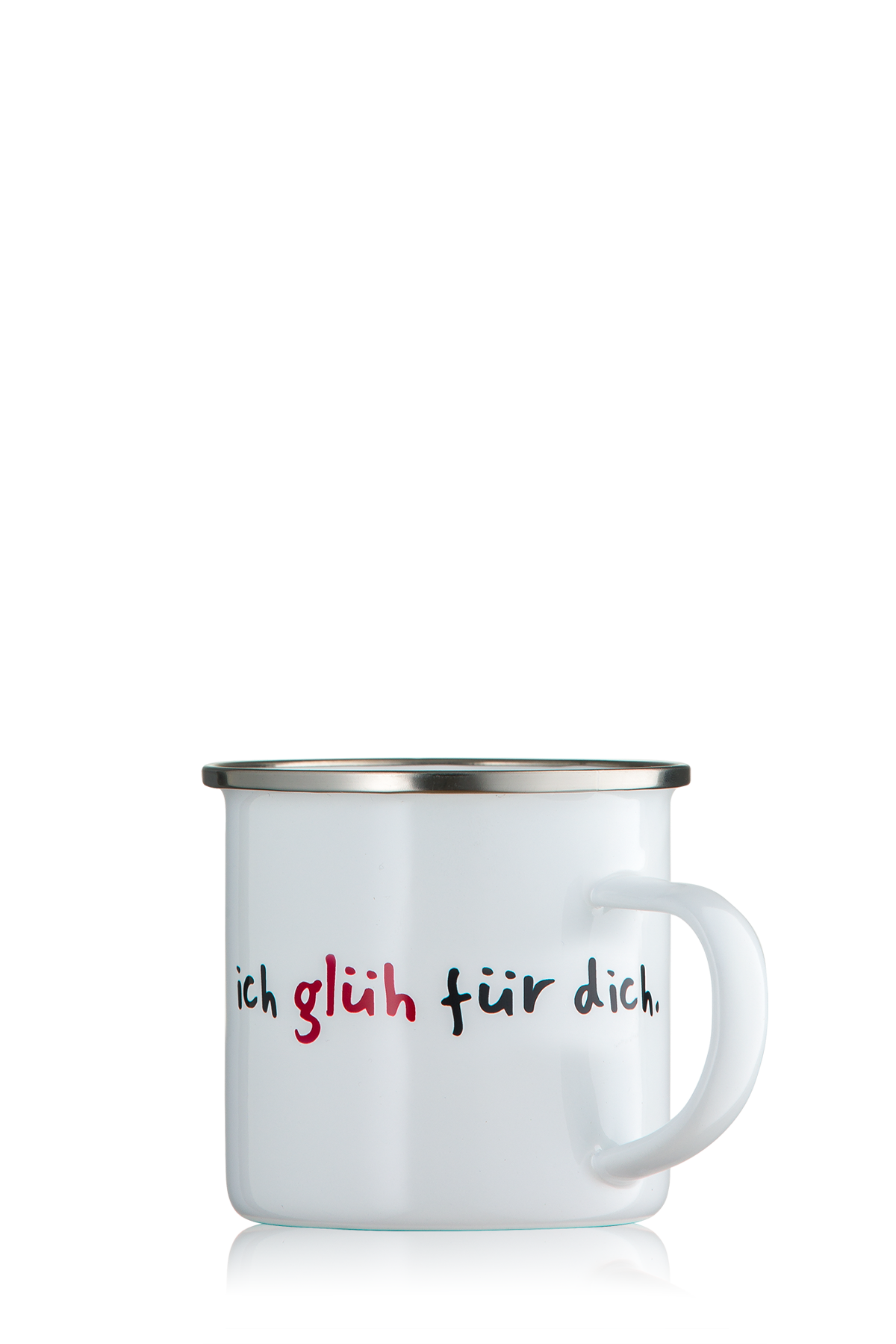 'Ich glüh' für dich' - Emaille–Tasse